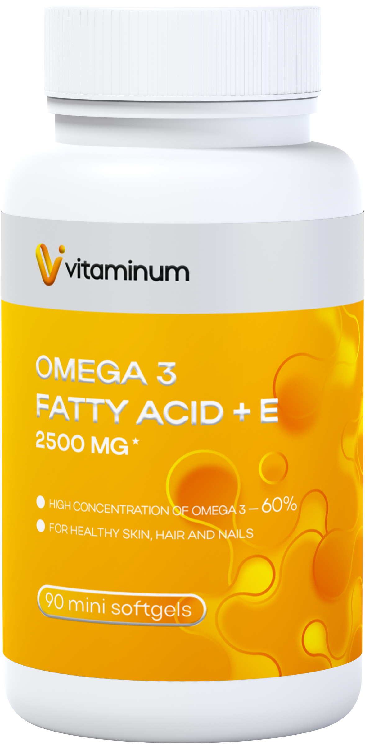  Vitaminum ОМЕГА 3 60% + витамин Е (2500 MG*) 90 капсул 700 мг   в Пскове