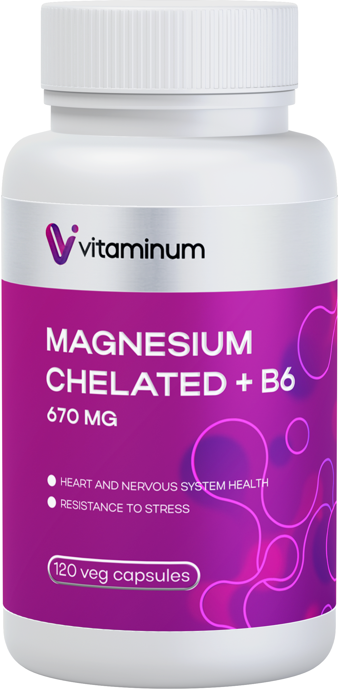  Vitaminum МАГНИЙ ХЕЛАТ + витамин В6 (670 MG) 120 капсул 800 мг  в Пскове
